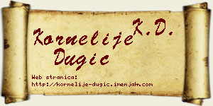 Kornelije Dugić vizit kartica